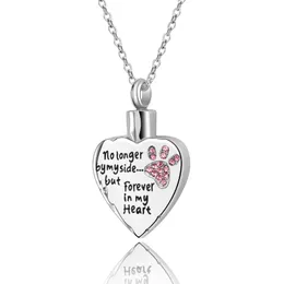 No longer by my Side Cremation Jewelry for Ashes Stainless Steel Heart Keepsake Pendant Holder Ashes for Pet Human Memorial Funeral Urn Necklace for Men Women