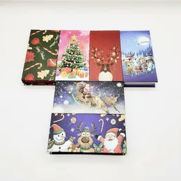 Boże Narodzenie styl magnetyczne rzęsy pudełko z rzęsą tacy 25mm 3D norek rzęsy pudełka fałszywe rzęsy pakowanie etui puste pudełko rzęs