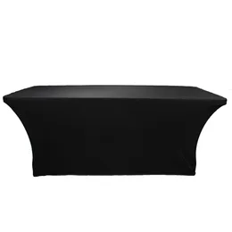 4ft 6ft 8ft Black White Lycra Stretch Banquet Tabela Tkaniny Salon Spa Obrusy Fabryczne Masaż Traktowanie Spandex Tabela Pokrywa Y200421