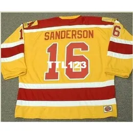 740s # 16 DEREK SANDERSON Philadelphia Blazers 1973 WHA Retro Hockey Jersey или на заказ любое имя или номер ретро-Джерси