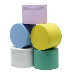 Colorful Aluminum Alloy Rubber paint Grinder Luminous Style Smoking Accessories Tobacco Crusher Miller 40 50 55 63mm Herb Abrader