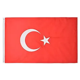 Turcja Flaga Wysokiej Jakości 3x5 FT Narodowy Banner 90x150 CM Festiwal Party Prezent 100D Poliester Kryty Outdoor Drukowane flagi i Banery