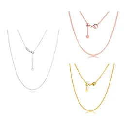 2019 Autumn Curb Chain Necklaces Fit Charm pendant DIY 925 Sterling Silver Jewelry Elegant Necklace For Woman silver 925 Jewelry Q0531