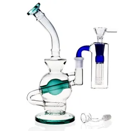 Mobius Stereo Matrix High Quality 10.5inch Hookahs heights 60 mm Stemless Tube Perc joint recycler oil rig ash catcher