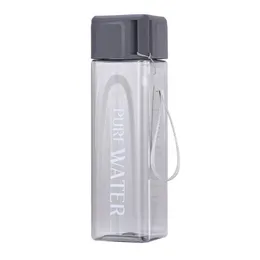 Bottiglie di acqua quadrata di plastica Originalità di Breve da bevanda Caffè 500ml tazze a prova di tenuta resistente al calore resistente alla bevanda trasparente Nuovo arrivo 2 3TN F2