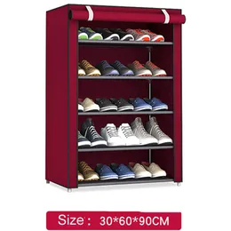 Non-woven Fabric Storage Shoe Rack Hallway Cabinet Organizer Holder 4/5/6 Layers Assemble Shoes Shelf DIY Home Furniture Y200527