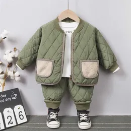 Fashion Clothing Sets Baby Boys Clothes Models Cotton-Padded Home Two-Piece Suits For Children 1-6 Year Old 211224