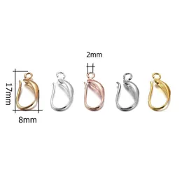 12 pezzi 17x8mm rame oro rosa francese orecchini ganci fermagli per orecchie impostazioni fili per orecchie per gioielli fai da te risultati accessori H jllmUl