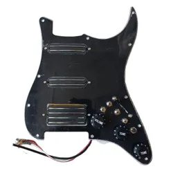 Upgrade Prewired SSH Pickguard Multifunction Set with Dual Hot Rail High Output Black Pickups 4 Switch For FD Guitar