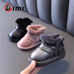 DIMI Winter Infant Shoes 0-3 Year Baby Snow Boots Soft Comfortable Genuine Leather Waterproof Warm Plush Ankle Toddler Boots LJ201104