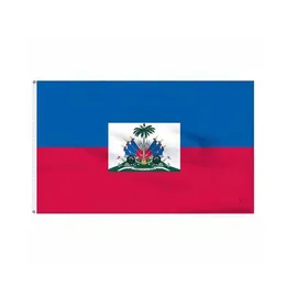 Haitianische Flagge, Banner, 90 x 150 cm, Doppelnaht, 100D-Polyester, Festival-Geschenk, für drinnen und draußen, bedruckt, heißer Verkauf