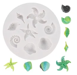 Starfish Cake Mold Ocean Biological Concha Sea Shells Czekolada Silikonowa Formy DIY Kuchnia Płynne Narzędzia SN3363