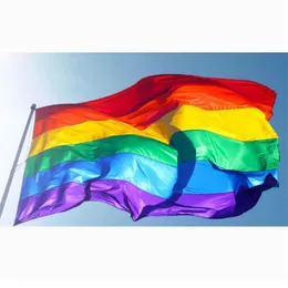 Duża Rainbow Banner Park Scenic Spot Decoration Flagi Sześć Kolorów Pasek 90x150cm Banery Nowy Produkt 4 8 khm F2
