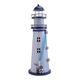 1Pc Candle Lantern Iron Mediterranean Lighthouse Decorative Candle Holder Hanging Lantern for Home Parties Events Decoration T200703