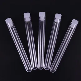 2021 Transparent Laboratory Clear Plastic Test Tubes Vials With Push Caps School Lab Supplies 12x100mm