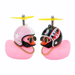 Helmet Broken Wind Small party favor Goods Gift Pink Small Yellow Duck Cute Car Accessories Interior Auto Decoration Ornament