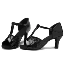 Hot sale Women's Girls Ballroom Latin Tango Dance Shoes heeled 7cm / 5cm Sales Silver Gold Black Brown color wholesale