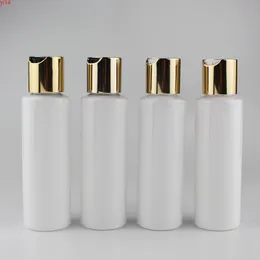 100ml x50 흰색 둥근 빈 애완 동물 여행 병 골드 알루미늄 디스크 탑 모자 프레스 가족 오일 DIY 스파 병 컨테이너 3.3ozHigh Qualtity