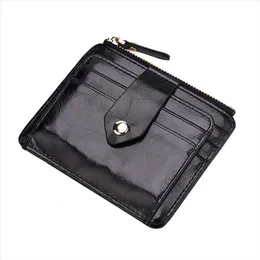 Hot Sale Men Blockera Kort Läder Plånbok Hasp Läder Billfold Handväska Plånbok Korthållare Högkvalitativ Myntväska Monederos Para Mujer Mujer