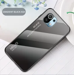 For Xiaomi 11 Tempered Glass Case Colorful Soft TPU Glossy Gel Skin Xiaomi Mi 11 10T PRO 10T Lite Hard phone cover