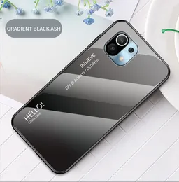 Dla Xiaomi 11 Szkło hartowane Case Colorful Soft TPU Glossy Gel Skin Xiaomi MI 11 10T Pro 10T Lite Hard Telefon pokrywa