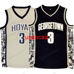 Allen Iverson #3 Georgetown Hoyas College Basketball Jersey Men 's All Stitched Blue Grey Size S-XXL