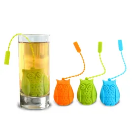 Owl Tea Strainer Tools Food Grade Silicone Teas Infuser Filter Diffuser Teas Set Accessoris