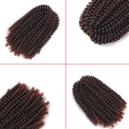 DHGATE SYNTHETIC HAIR 8INCH Fluffy Spring Twist Crochet Hair Extensions Synteth Crochet Braids Black Brown Ombre Braiding Hair 110g