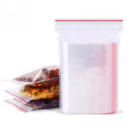 Återförsäljbar Zip Lock Bags Självförsegling Klar plast Poly Food Storage Package Reclosable Vacuum Färsk Väska
