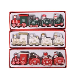 The latest Christmas decorations, childrens gifts, Christmas train, wooden train window desktop Christmas decorations, free shipping