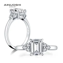Ainuoshi Trendy 925 Sterling Silver 1,5 CT EALDED CUT RING ANGAGEL SIMULATERADE DIAMOND WEDGIV SILVER RING SMEEXKE GIFT Y200107