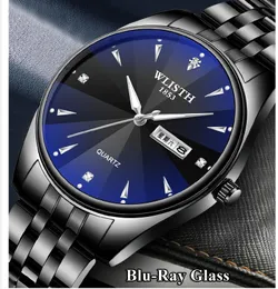 Wlisth Para Zegarki 2021 Luxury Business Men Quartz Watch Watch Date Tydzień Hodinky Erkek Kola Saati Stal Wodoodporny Zegarek męski