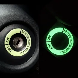 Natt Lysande Bil Tändning Key Ring Stickers Auto Motorcykel 3D Dekaler Dekoration Key Fluorescerande Circle