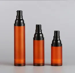 20ml Frostad Brown Airless Bottle Black Pump Lock Sprayer Toner / Serum / Lotion / Emulsion / Foundation / UV Essence Cosmetic Packing