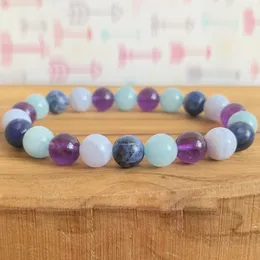 MG1274 NEW DESING AIR ELEMENT WRIST MALA BRACELET BLUE LACE AGATE SODALITE AMETHYST BRACELET FIVE ELEMENTS YOGA MALA JEWELRY