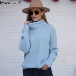 Mozuleva Autunno Inverno Pullover Basic maglione caldo per le donne morbido lavorato a maglia solido dolcevita coreano moda maglione Top 201109