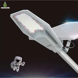 Lampione stradale solare 100W 200W 300W 400W Illuminazione esterna IP65 Lampada da parete impermeabile con telecomando a palo
