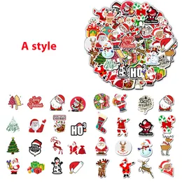 50Pcs/lot AStyle Hotsale Santa Wearing a Mask Christmas Xmas Snow Festival Stickers Laptop Notebook Skateboard Helmet Car Decal Dropshipping