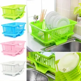 Kitchen Dish Sink Drainer Drying Rack Wash Holder Basket Organizer Tray Kitchen Rack Dish Water Drain Bowl Chopsticks Bowl Y200429