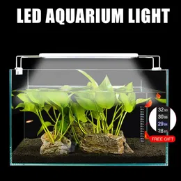Aquarium Slim Extendible Clip-On Light Light Aquarium Plant Light 5 W / 8W / 11W / 16W 110V-220 V Oświetlenie LED akwarium do zbiornika rybnego Y200922