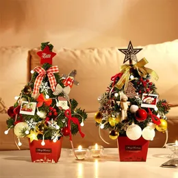 Alta Qualidade Mini Pacote de Árvore de Natal 50cm Desktop Pequeno Mini Decorativo Árvore de Natal Decoração Caixa de Presente Decoração de Natal LJ201128