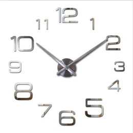 Новая горячая распродажа! DIY большие настенные часы современный дизайн декоративное зеркало цифровое Relogio de Parede 3D наклейки настенные часы часы 201118