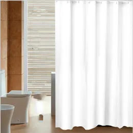 Waterproof Solid PEVA Shower Curtain White Simple Bathroom Curtains Water Proof Bath Curtain for Home/hotel with Rings 201128