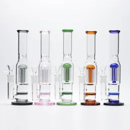Smoking Glass Water Pipes 10 Inch Tall Hookahs bongs 6 arm Trees Honeycomb Percolate bong 14mm Female with bowl Dab Rigs 1138