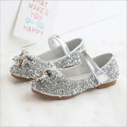 Meninas Sapatos Outono Miúdos Moda Sandálias Marca Rhinestone Mary Janes Glitter Princesa Toddler Dress Dance Dance Baby Flats