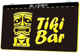 LS1611 Tiki Bar Mask Pub Club 3D Engraving LED Light Sign Wholesale Retail
