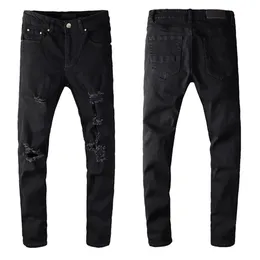 Мужские джинсы Классические брюки в стиле хип-хоп Джинсы стилиста Рваные байкерские джинсы Slim Fit Мотоциклетные джинсовые джинсы 8ST8