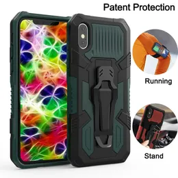 Shockproof Back Clip Hybrid Armor Cell Phone Case For iPhone 12 11 Pro XR XS Max SE 2020 X 6S 7 8 Plus Kickstand Magnetic Metal Plate Cover