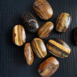 2-4cm Natural Yellow Tiger Eye Palm Stones Healing Crystals Gemstones For Gift And Home Decora
