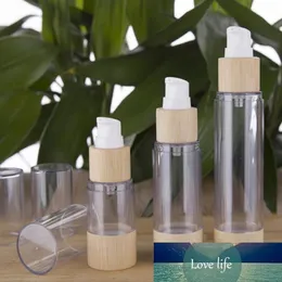 Nowa bambusowa butelka do pakowania kosmetyków 20ml 30ml 50ml 80ml 100ml 120ml puste bezpowietrzne butelki z pompką próżniową do kremu do makijażu Serum balsam do skóry Ca